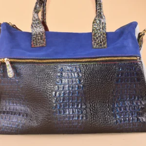 Digital Pause - Maxi Borsone in pelle patchwork