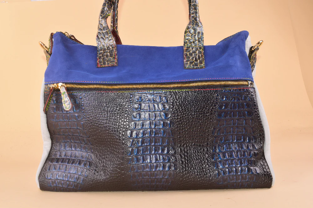 Digital Pause - Maxi Borsone in pelle patchwork