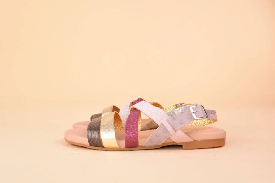 Barbados - Sandalo in pelle con laccetti patchwork - immagine 4