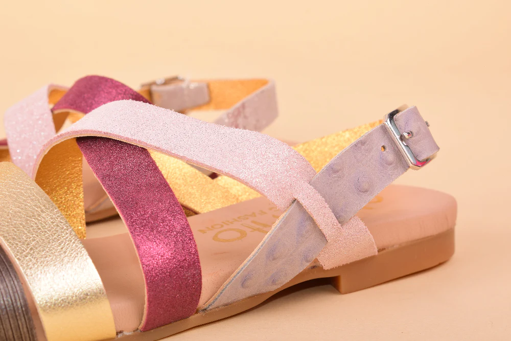 Barbados - Sandalo in pelle con laccetti patchwork - immagine 6