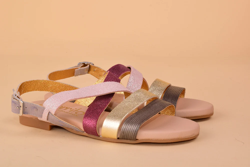 Barbados - Sandalo in pelle con laccetti patchwork - immagine 9