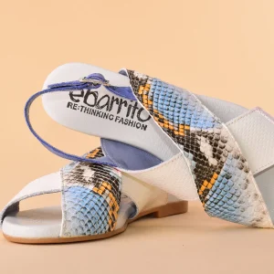 Prayayaia Sandalo Incrocio in pelle patchwork