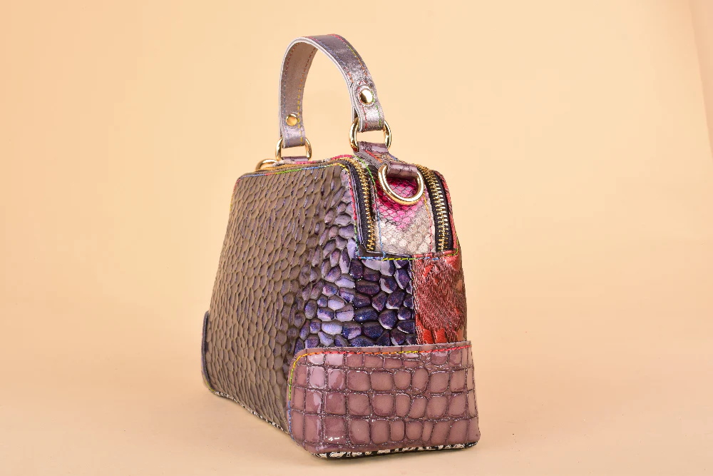 Bloom Bag - Borsa a mano in pelle patchwork - immagine 4