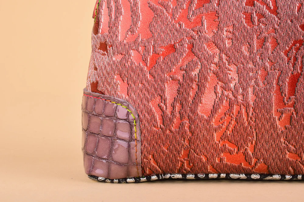 Bloom Bag - Borsa a mano in pelle patchwork - immagine 6