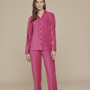 Noid&igrave;notte FA8450 Pigiama donna aperto in  ciniglia a coste  m/l p/l