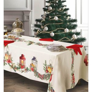 Tovaglia stampata natalizia Biancheria Luz Tov Tessitura Randi
