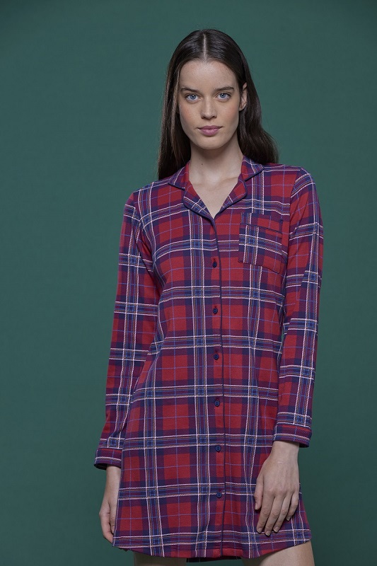 Noidinotte LA2674 Camicia da notte donna corta aperta con collo m/l. - immagine 3
