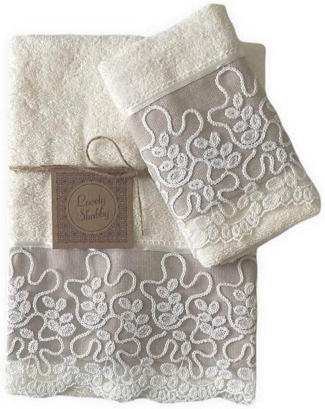 Asciugamani Coppia 1+1 Biancheria Bombon 1+1 Lovely Shabby - immagine 4