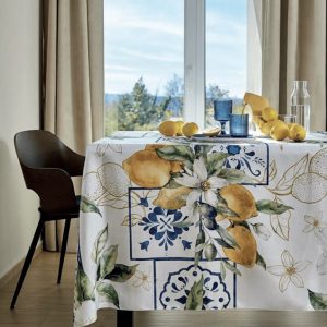 Maison Sucre’e Korin Tovaglia Antimacchia Stampata cm. 155 x 355