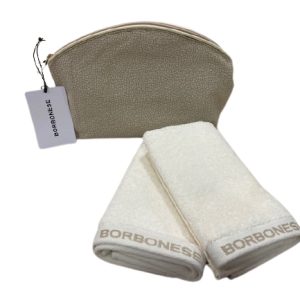 Borbonese Minimal Pochette con 2 lavette in spugna