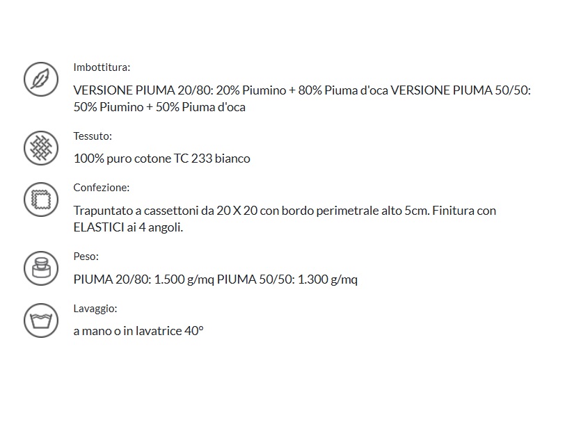 Molina Mattress Topper Piuma
Matrimoniale cm. 160 x 190 - immagine 3