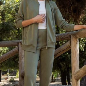 Amadine D3194 Tuta donna con zip e profili