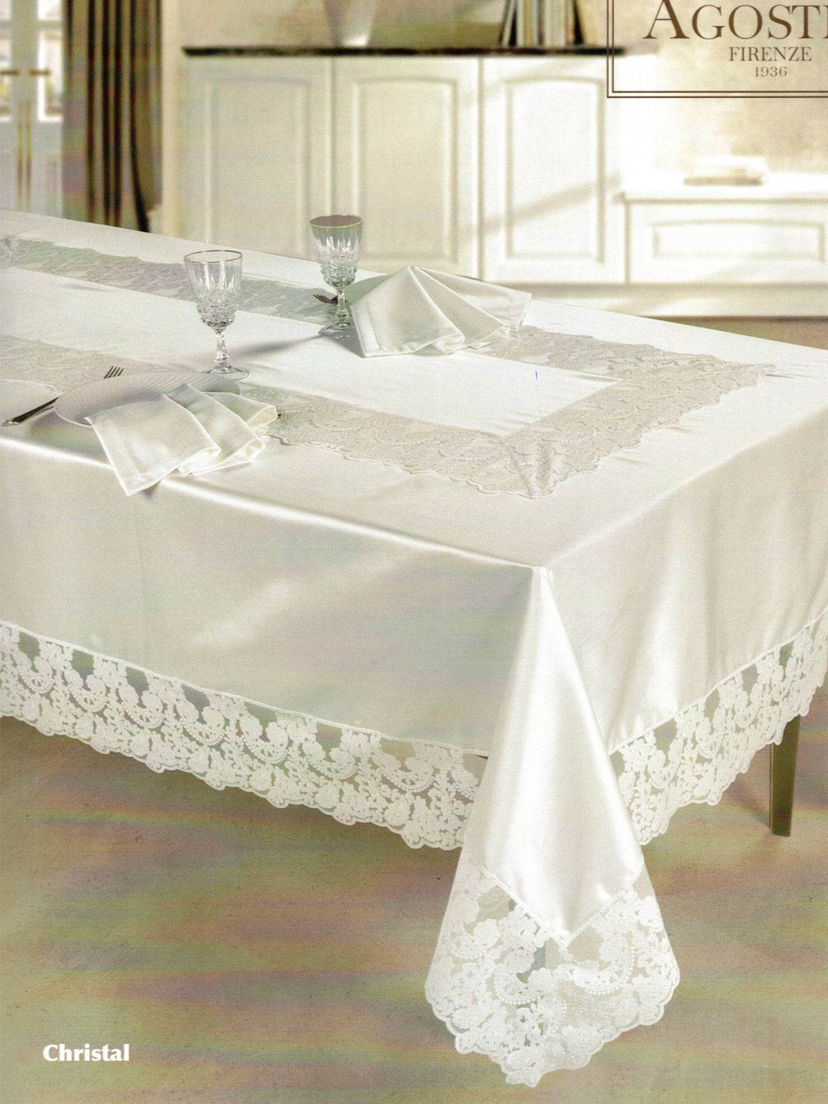 Tovaglia con pizzo Biancheria CRISTAL TOVX12 Agostini