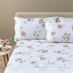 Lenzuola Stampato Biancheria Giardino Romantico Cpl Caleffi