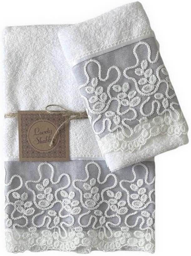 Asciugamani Coppia 1+1 Biancheria Bombon 1+1 Lovely Shabby - immagine 2