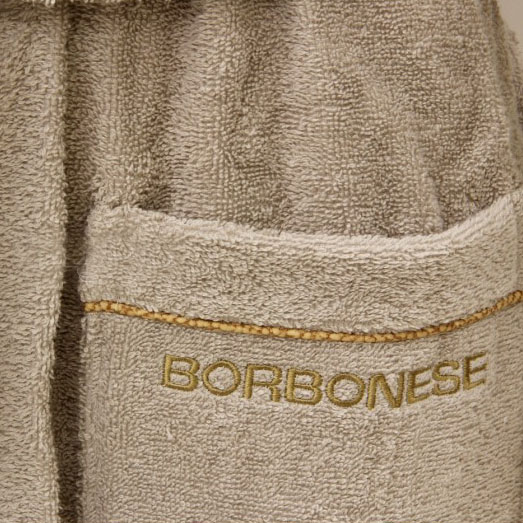 Borbonese Fine Op Accappatoio spugna unisex con cappuccio. - immagine 7