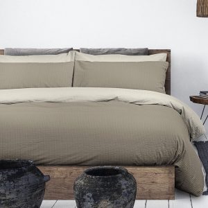 Daunex Seersucker Bicolor Parure Copripiumino Piazza e Mezza