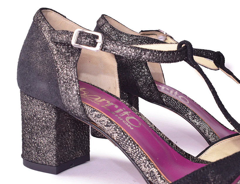 Studio 54 - Sandalo a T con tacco in pelle patchwork - immagine 7