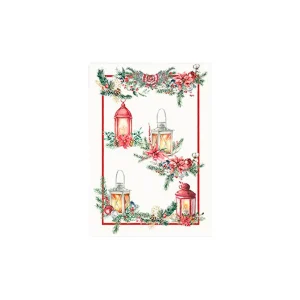 Strofinaccio stampata natalizia Biancheria Merry Christmas 24 STR1 Tessitura Randi