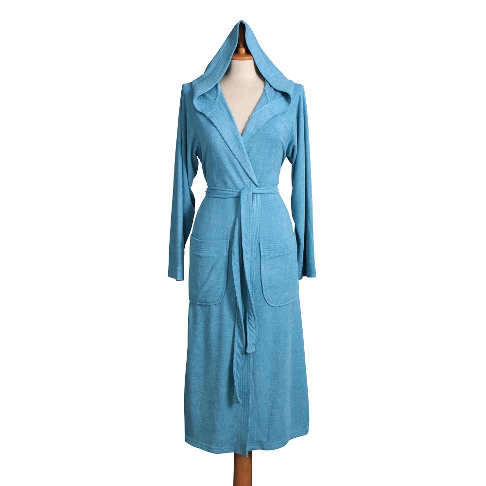 Casa Anversa Accappatoio Unisex Ego con cappuccio in microfibra con ciabatte - immagine 4