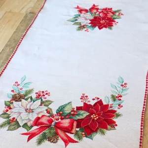 Runner 47x140 Natalizio Biancheria Fiocco Runner Nat Mae