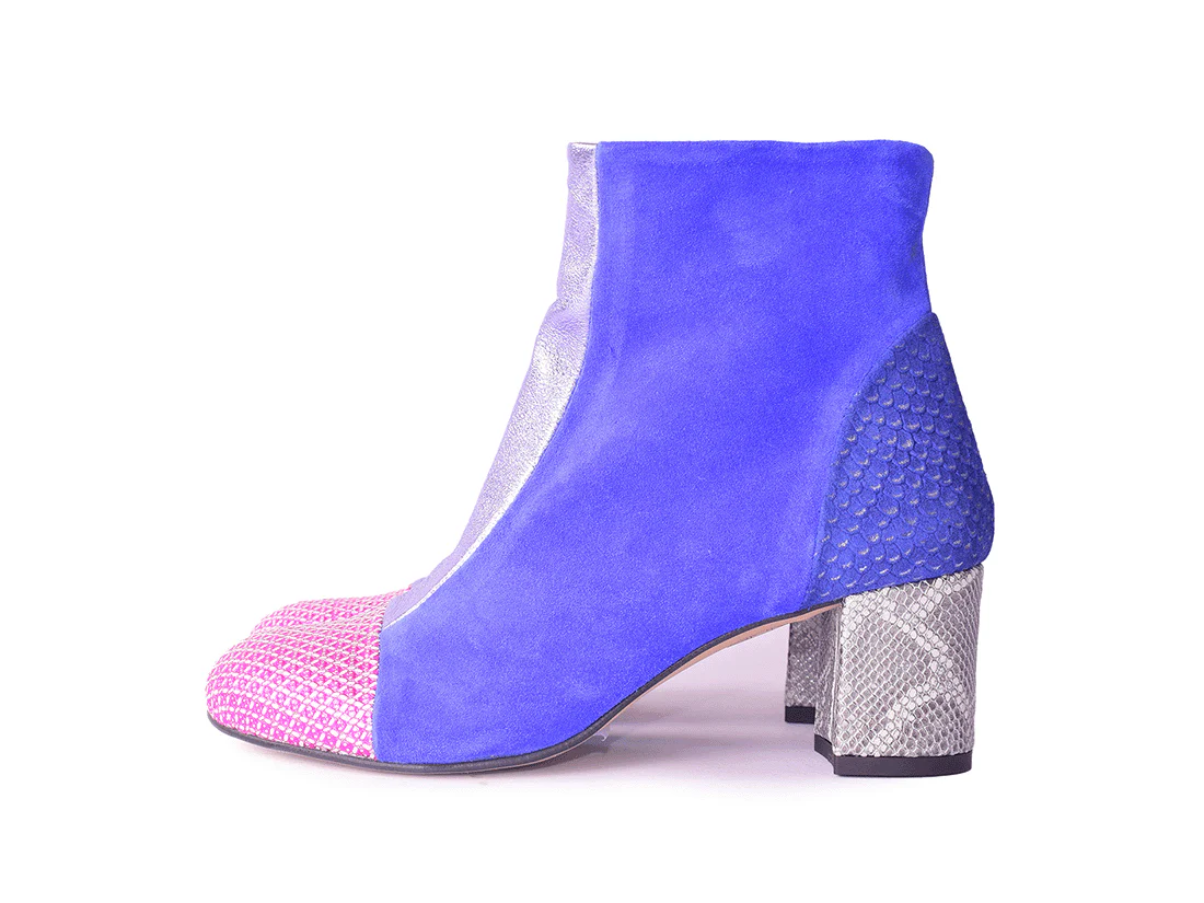 Ramone Dandy - Stivaletto con tacco in pelle patchwork - immagine 5