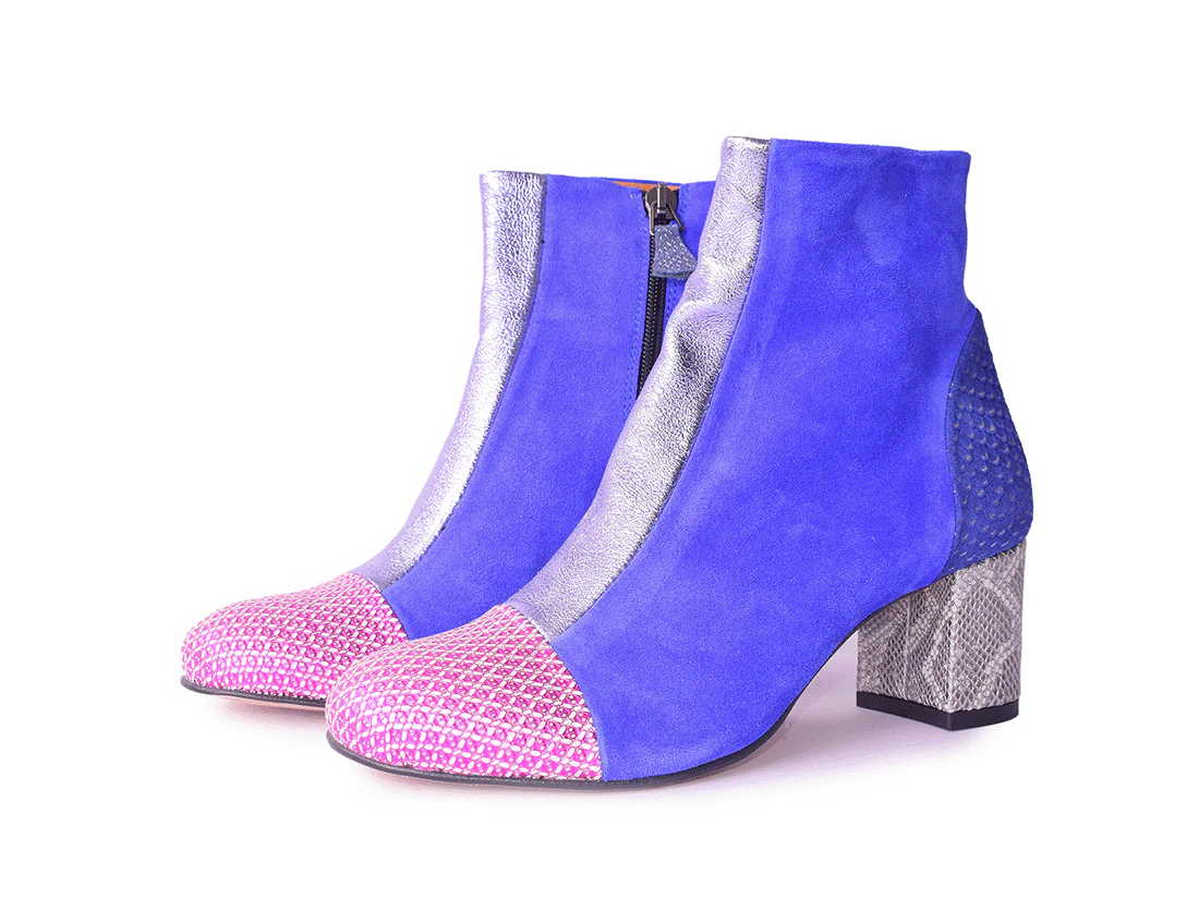 Ramone Dandy - Stivaletto con tacco in pelle patchwork - immagine 4