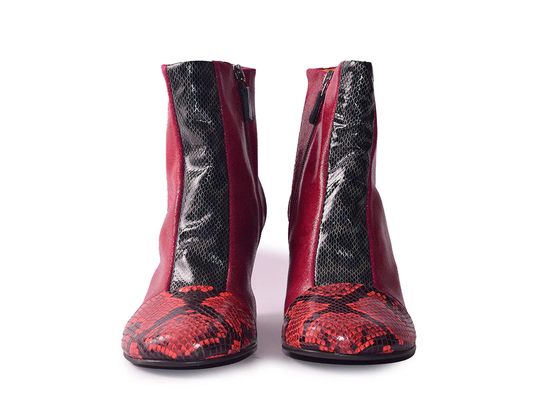 Ramone Dandy Zeppa - Stivaletto con zeppa in pelle patchwork - immagine 6