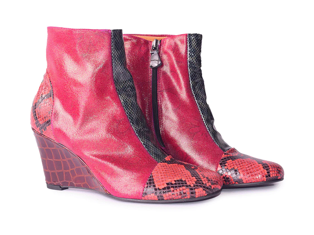 Ramone Dandy Zeppa - Stivaletto con zeppa in pelle patchwork - immagine 7