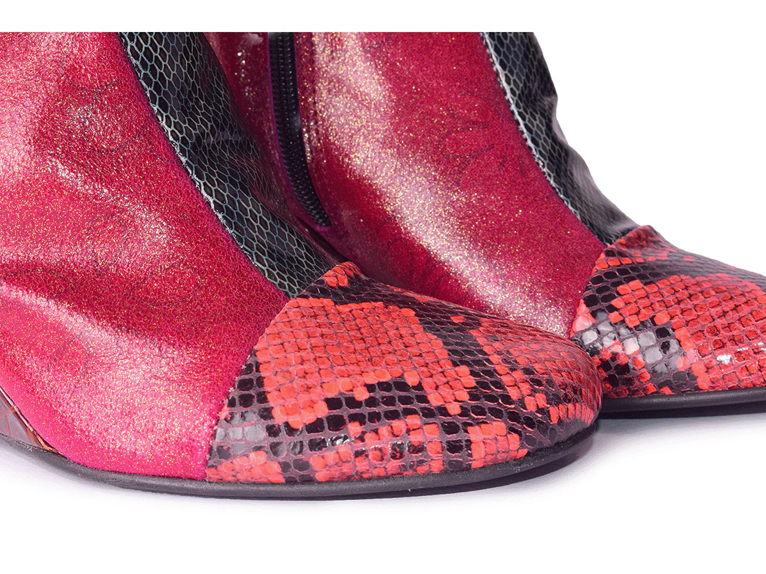 Ramone Dandy Zeppa - Stivaletto con zeppa in pelle patchwork - immagine 8