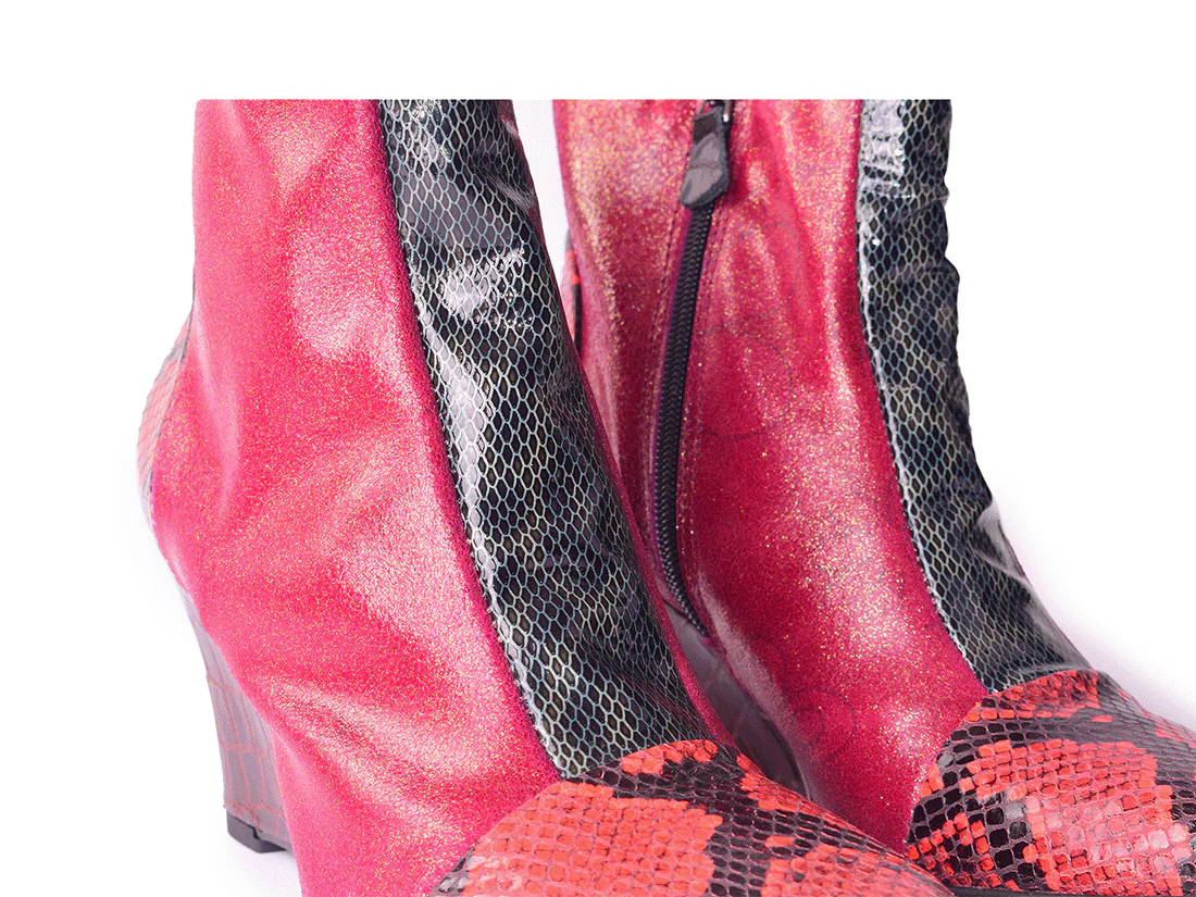 Ramone Dandy Zeppa - Stivaletto con zeppa in pelle patchwork - immagine 9